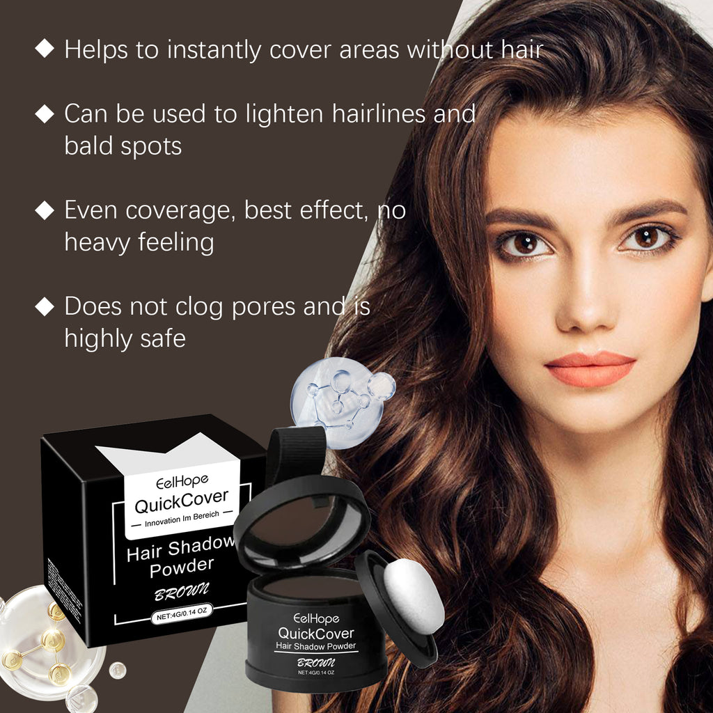 Eelhope Brown Hairline Covered With Touch Powder Brown Hair Loose Cover Roots To Enhance The Overall Makeup