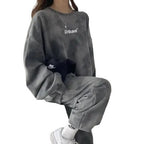 Spring and Autumn New  Hip-Hop Tie-Dye Fashion Set, Loose Hoodie and Wide-Leg Sweatpants, Two-Piece Outfit