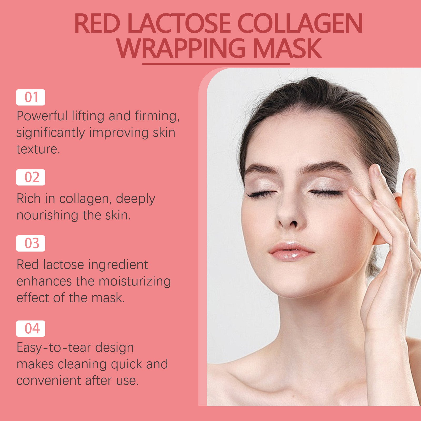 OUHOE Red Lactose Collagen Tearing Mask Hydrates, Hydrates, Firming And Firming Skin Hydrating Mask