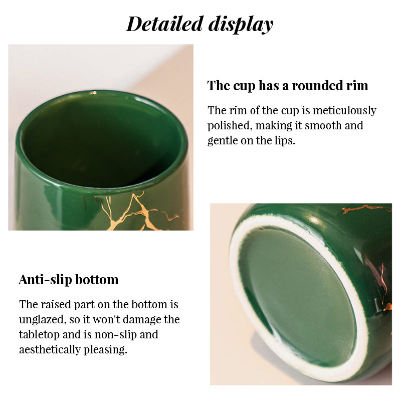 Luxury Couple’s Ceramic Cup Set – High-End Bathroom Tumblers