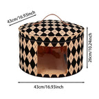Large Circular Foldable Felt Hat Storage Box with Zipper – Dustproof Travel Cap Organizer, Wardrobe Hat Holder