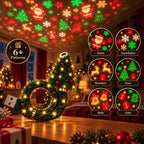 Christmas Projector Light – USB Powered Holiday Night Light with 6+ Patterns, Flexible Tree Lamp for Bedroom & Ceiling Decor