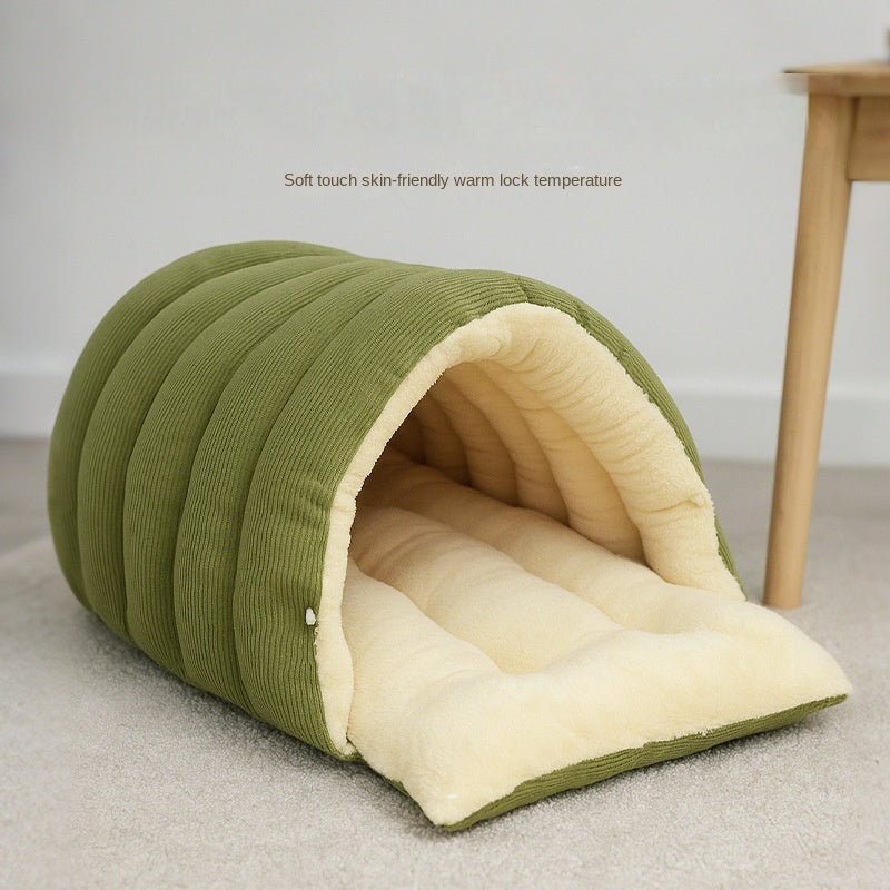 Pet Closed Nest Thickened Warm Detachable Washable Dual purpose Small and Medium sized Dog and Cat Deep Sleeping Nest Mat