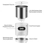 Double Meal Feeder Double Meal Tray Stainless Steel Feeder Automatic Feeder Pet Feeder