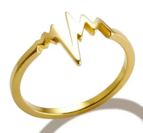 LuxeZircon 18K Gold Stainless Steel Ring