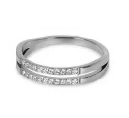 LuxeZircon 18K Gold Stainless Steel Ring