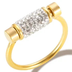 PavéGlow Crystal Zircon Bead Ring