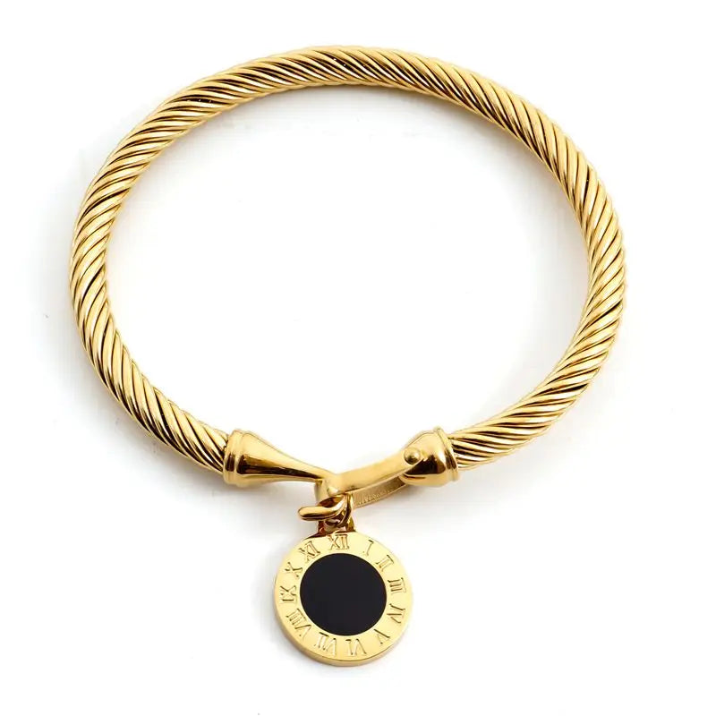 TriGlow Crystal Gold Cuff Bracelet
