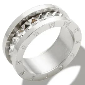 LuxeZircon 18K Gold Stainless Steel Ring