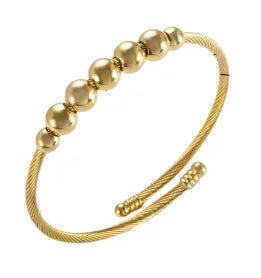 TriGlow Crystal Gold Cuff Bracelet