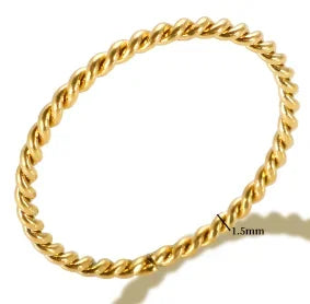 LuxeZircon 18K Gold Stainless Steel Ring