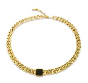 SquareChain Stainless Steel Pendant Necklace