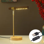 Wooden LED Table Lamp (USB, 180° Adjustable