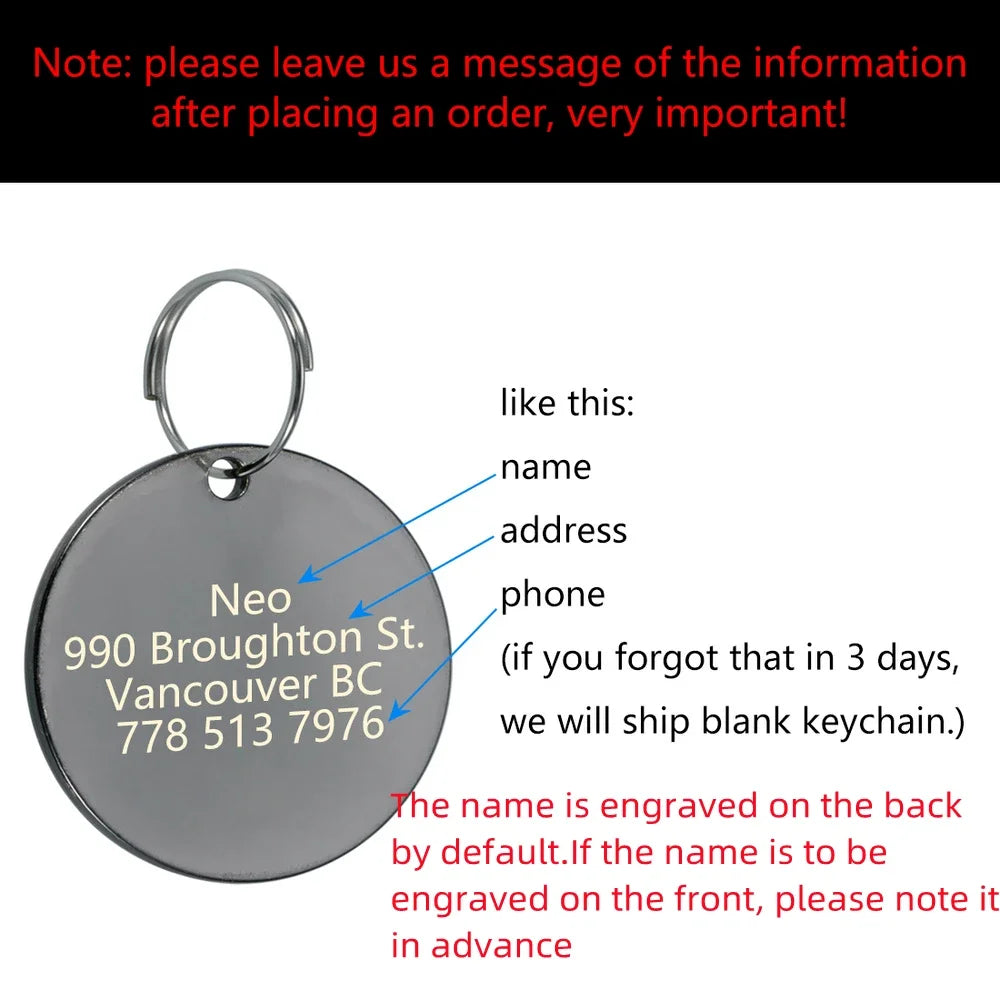 PetMark Custom Engraved Pet ID Tag
