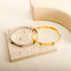 TriGlow Crystal Gold Cuff Bracelet
