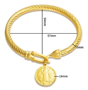 TriGlow Crystal Gold Cuff Bracelet