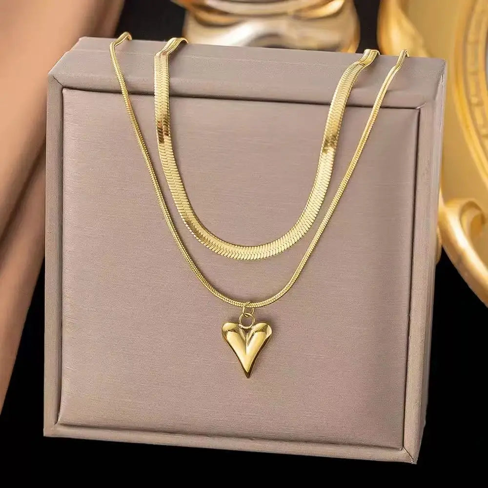 HeartLine Stainless Steel Pendant Necklace