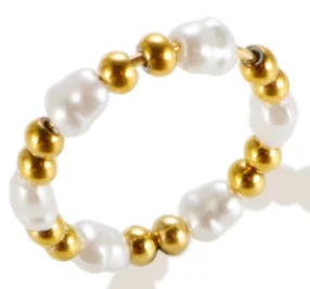 LuxeZircon 18K Gold Stainless Steel Ring