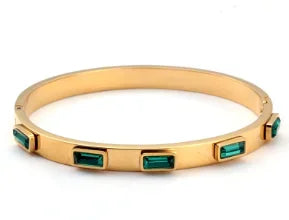 TriGlow Crystal Gold Cuff Bracelet