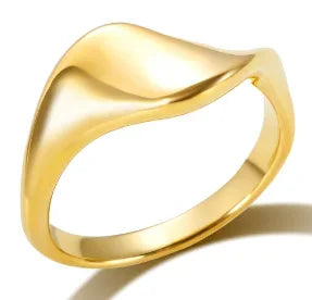 LuxeZircon 18K Gold Stainless Steel Ring