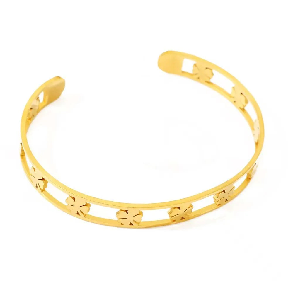 TriGlow Crystal Gold Cuff Bracelet