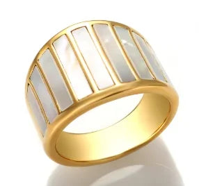 LuxeZircon 18K Gold Stainless Steel Ring