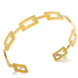 TriGlow Crystal Gold Cuff Bracelet