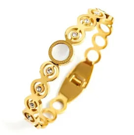 TriGlow Crystal Gold Cuff Bracelet