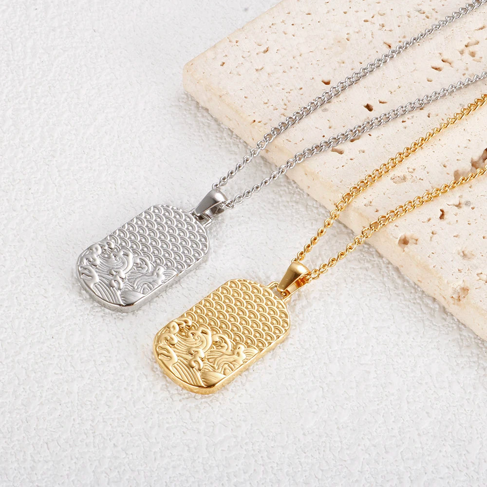 SquareChain Stainless Steel Pendant Necklace