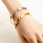 TriGlow Crystal Gold Cuff Bracelet