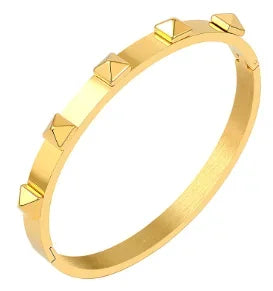 TriGlow Crystal Gold Cuff Bracelet