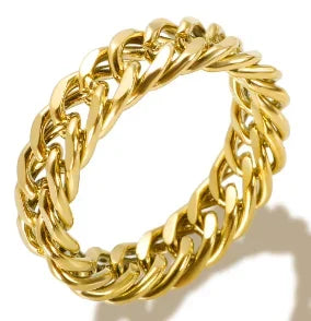LuxeZircon 18K Gold Stainless Steel Ring