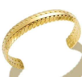 TriGlow Crystal Gold Cuff Bracelet