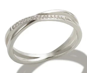 LuxeZircon 18K Gold Stainless Steel Ring