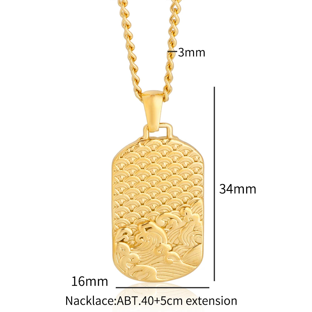 SquareChain Stainless Steel Pendant Necklace