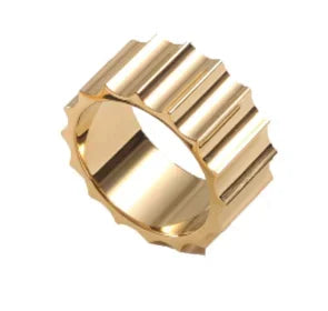 LuxeZircon 18K Gold Stainless Steel Ring