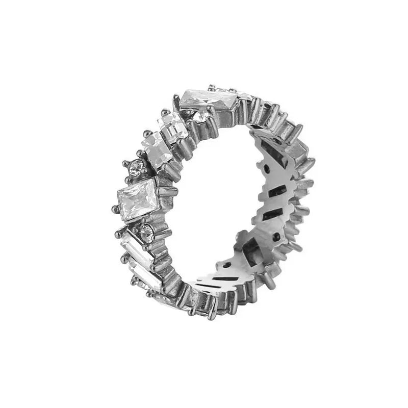 LuxeZircon 18K Gold Stainless Steel Ring
