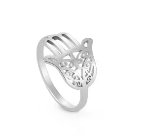 LuxeZircon 18K Gold Stainless Steel Ring