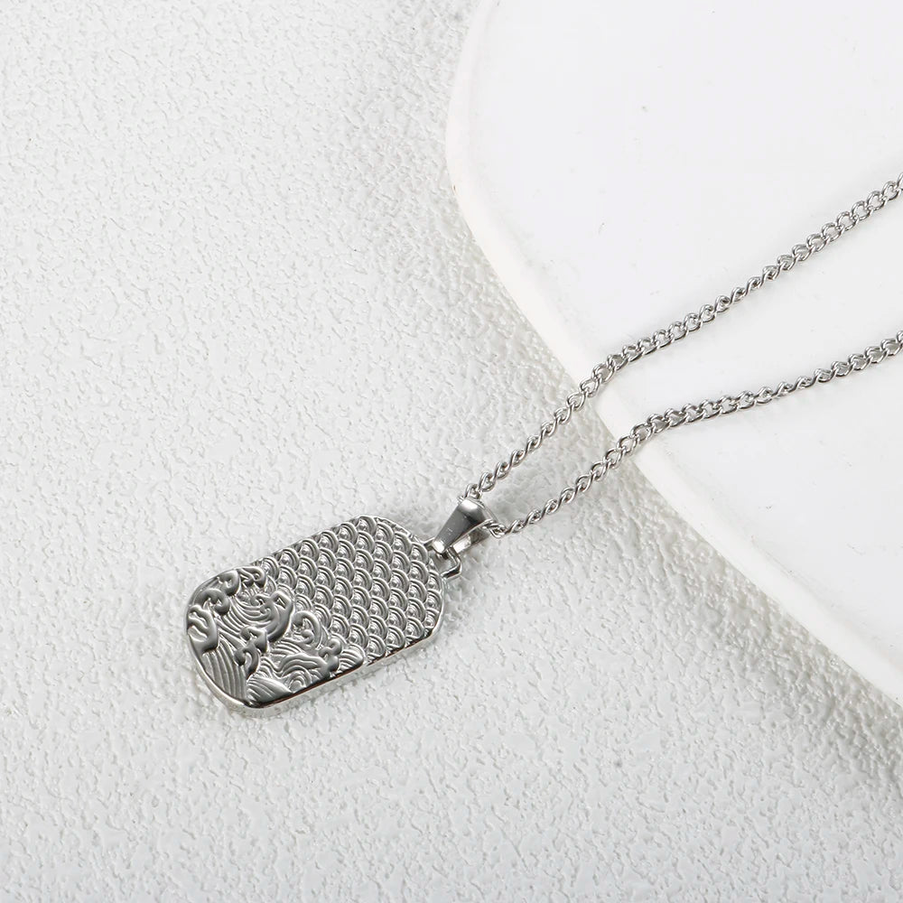 SquareChain Stainless Steel Pendant Necklace