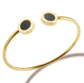 TriGlow Crystal Gold Cuff Bracelet