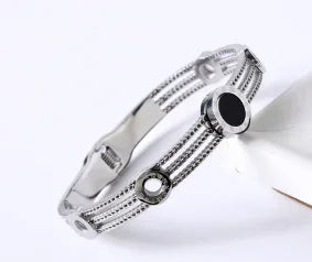 TriGlow Crystal Gold Cuff Bracelet