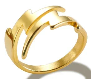 LuxeZircon 18K Gold Stainless Steel Ring