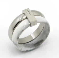 LuxeZircon 18K Gold Stainless Steel Ring