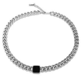 SquareChain Stainless Steel Pendant Necklace