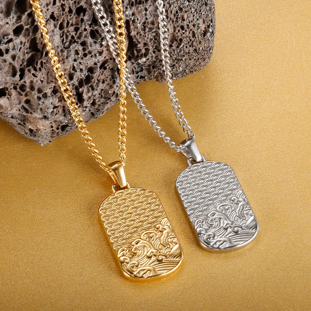 SquareChain Stainless Steel Pendant Necklace