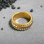 LuxeZircon 18K Gold Stainless Steel Ring