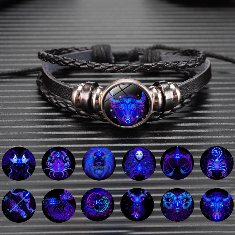 Zodiac constellation braided bracelet