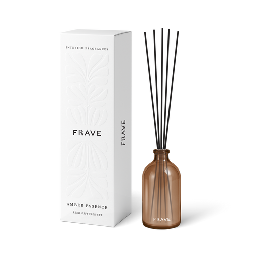AMBER Reed Diffuser with gift box — natural reed home fragrance set by Tendeli