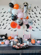 Pink and black Halloween balloon garland kit