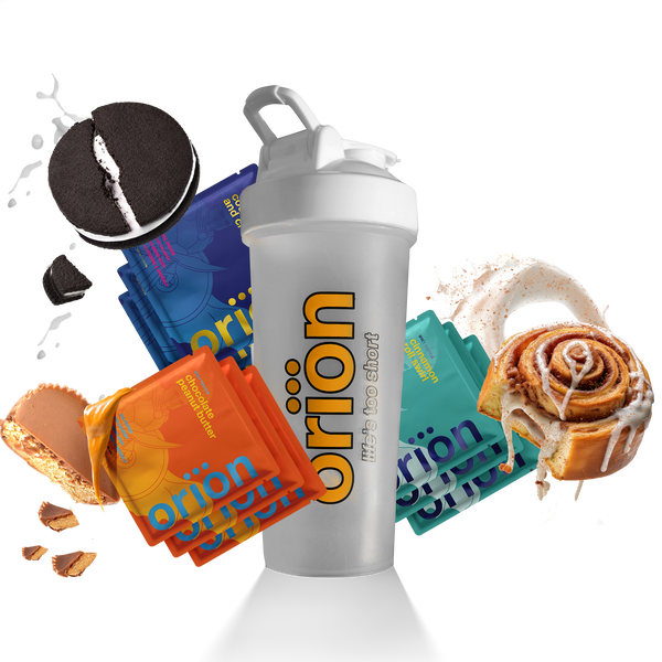 9 Protein Powder Sample Packs + Shaker Bottle